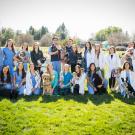 group of students and animals